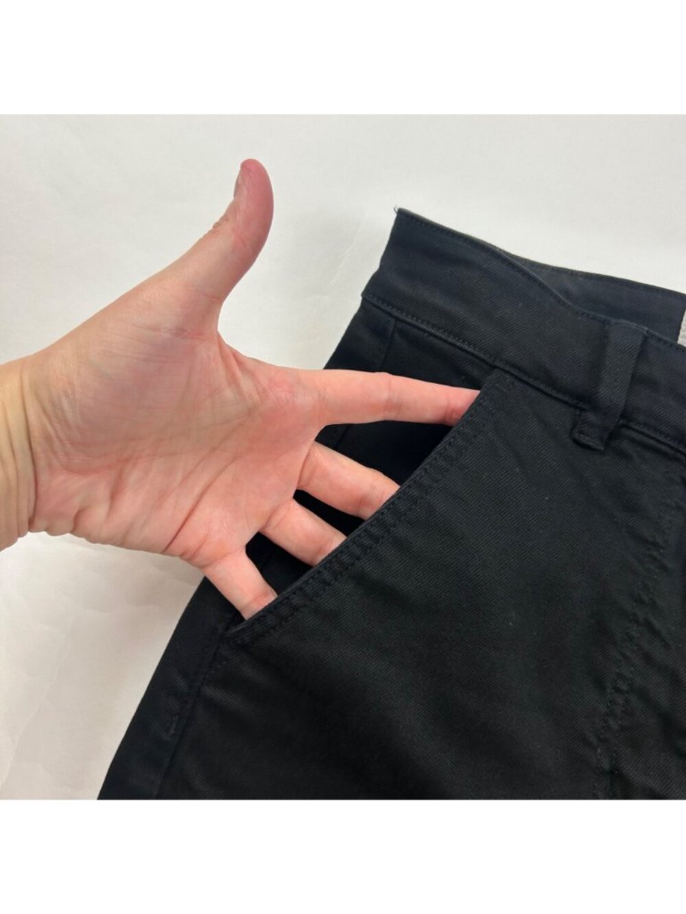 Everlane Black Canvas High Rise Ankle Pant 0 - Picture 3 of 7